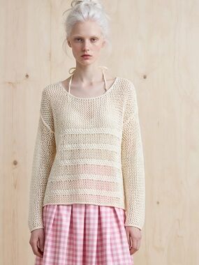 CRAM oversized open knit all cotton sweater